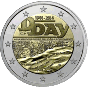 Frankrijk 2 euro 2014 D-Day UNC